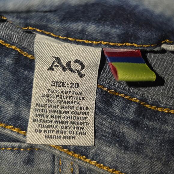 AQ American Quality Denim High Rise Straight Distressed Dyed Jeans Women Sz 20 - Picture 6 of 6